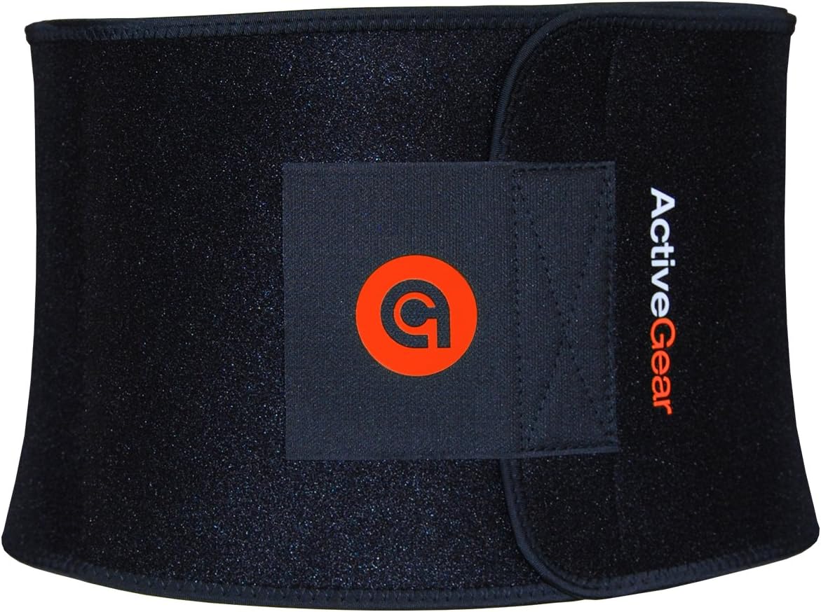 ActiveGear Waist Trimmer Belt Slim Body Sweat Wrap for Stomach and Back Lumbar Support: Sports & Outdoors
