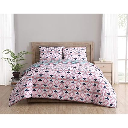 Amazon Com D H 2 Piece Girls Blue Hot Pink Southwest Comforter
