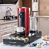 FlagShip Vertuo Pod Holder Storage Drawer for Nespresso Vertuo Capsule Organizer Drawer Tray with Mesh Shelves for Nespresso 