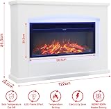 INMOZATA 50In Electric Fire with Surround White Freestanding Fireplace Remote view 6