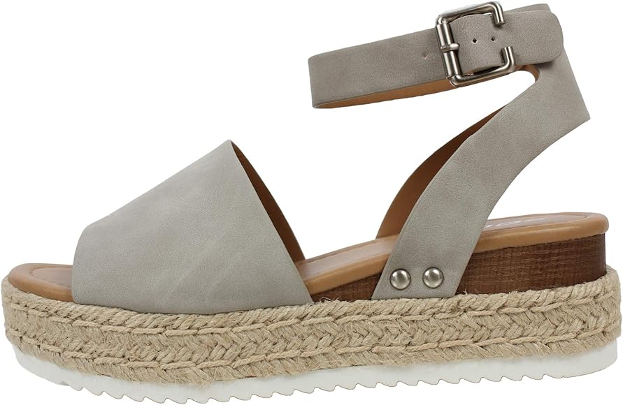 soda women's open toe halter ankle strap espadrille sandal