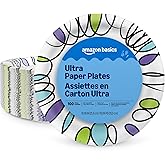 Amazon Basics Ultra Paper Plates, 10 Inch, Disposable, 100 Count, Packaging May Vary