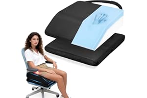 CRAURU Memory Foam Post Hip Surgery Cushion Adjustable Height Hip Replacement Recovery Cushion with Non Slip Bottom and Strap