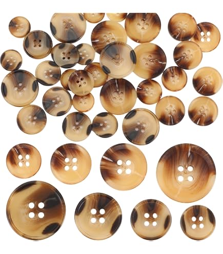 Amazon.com: Hemline Round Tortoise Shell Pattern Buttons Blue