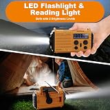 Mesqool Wind Up Radio Hand Crank Solar AM FM 5000mAh USB Charger view 5