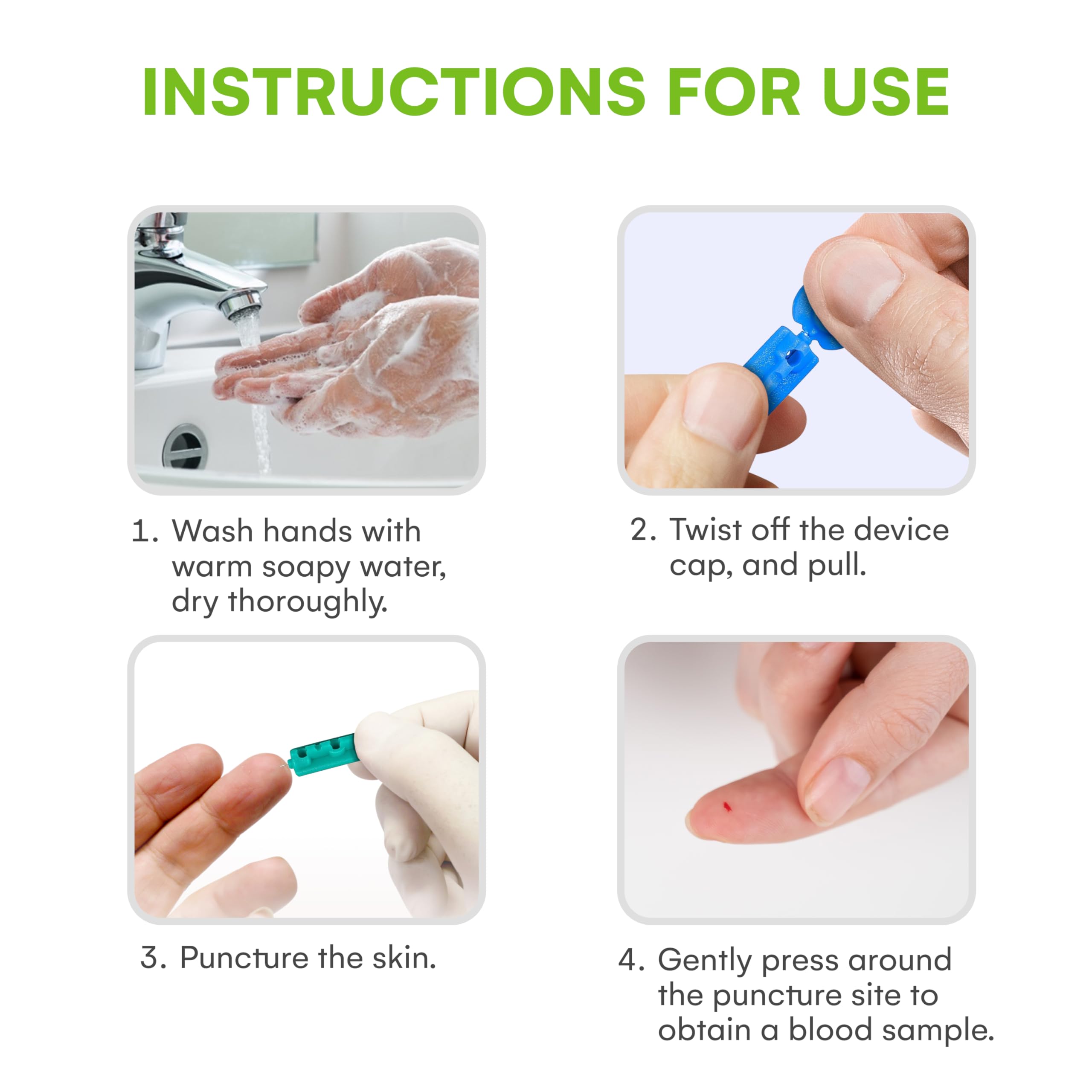 Lancets for Diabetes Testing - 30 Gauge Diabetic Lancets for Blood Testing and Glucose Testing - Fits Most Lancing Devices - Sterile, Single Use 30g Blood Sugar Lancets - Multicolored - 300 count