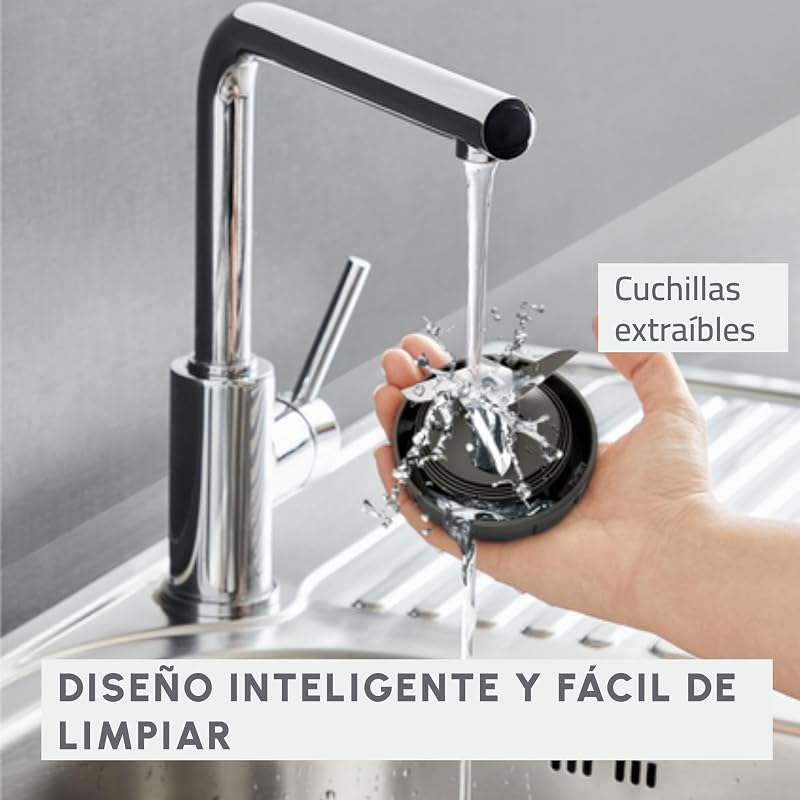 Liquidificador moulinex blendeo+ lm2c01 450 w, capacidade 1,5l, aço inoxidável, liquidificador de 2 velocidades, triturador de gelo, lâminas zelkrom resistentes, bloqueio inteligente