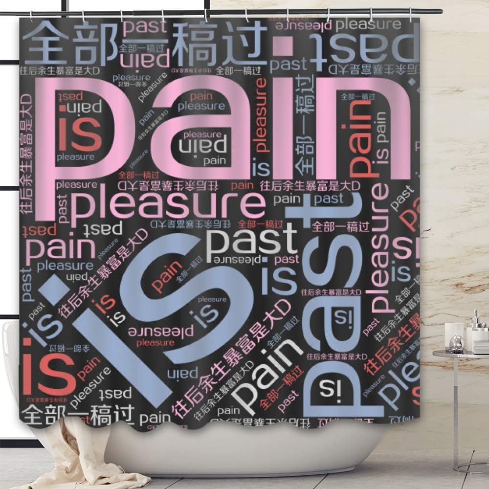 HAOZI Duschvorhang-Set aus Polyester, wasserdicht, 183 x 183 cm, 12