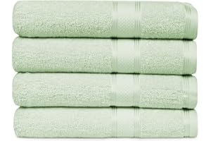 Casa Lino 4 Pack Bath Towels (27x54), 100% Pure Cotton, Luxury Bath Towels, Lightweight & Highly Absorbent, Quick Drying Towels for Bathroom, for Daily Use Bathroom, Light Sage