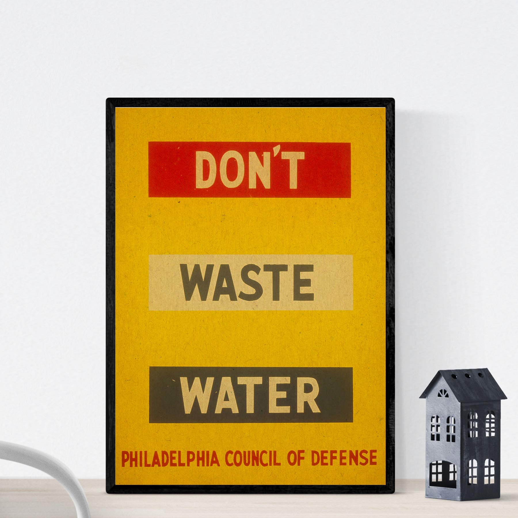 Nacnic Vintage Poster Vintage poster. Do not waste water. A3 size — image 1