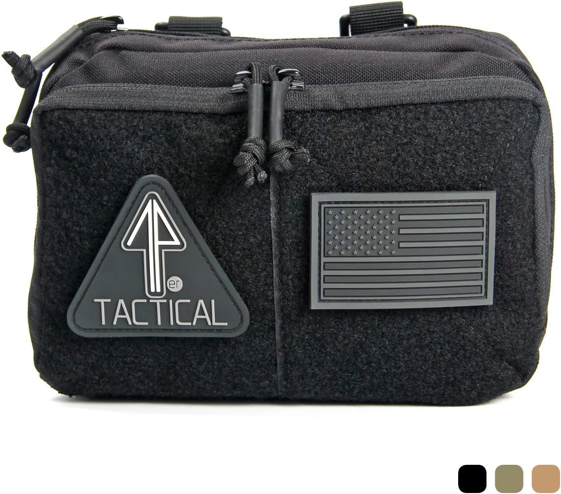 14er Tactical MOLLE Admin Pouch | 1000D Material & YKK Self-Healing Zippers | Flag Patch Panel & MOLLE Compatible PALS | CAT TQ Straps, EDC, Utility, Hiking, IFAK, Tool Pack