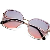 S.NOTIO Sunglasses for Women trendy Polygon Oversized Fashion Designer Style Gradient UV400 octagon Lens Metal Frame