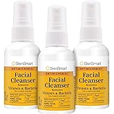 SkinSmart Antimicrobial Facial Cleanser Spray, Remove Viruses 2 oz (3 pack) | Removes Viruses and Bacteria Around Eyes, Nose