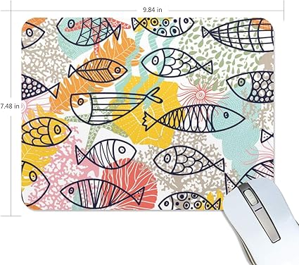 Amazon マウスパッド かわいい 手描き 魚 サンゴ 海 子供絵 背景 高級 ノート パソコン マウス パッド 柔らかい ゲーミング よく 滑る 便利 静音 携帯 手首 楽 Kimdan マウスパッド 通販