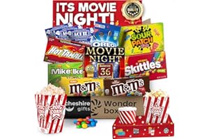Redbox Movie Night Gift Baskets – includes Movie Snack Trays, Candy Variety Pack, Movie Theater Popcorn Buckets & Movie Gift Card – Movie Theater Candy & Movie Night Supplies by Cheshire Gifts