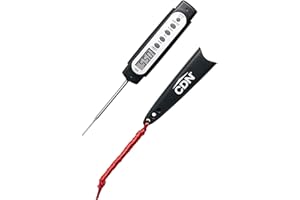 CDN ProAccurate® Waterproof Digital Thermometer with Protective Sheath, Easy to Read Display, 2.75" Stem with Thin Tip, Black/White (Q2-450X)