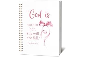 KIDEAR Christian Journal for Women, Prayer Notebook for Bible Study Notes,Cute Pink Bow Faith Journal,Coquette Preppy Christian Gifts for Teen Girls,Church Note Bible Study Supplies - A03