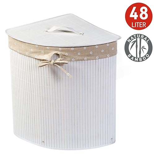 Hartleys Natural Corner Laundry Basket With Folding Lid Amazon.co.uk