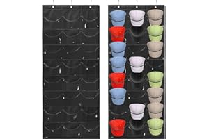 QIUKUN Hat Rack Baseball Hat Organizer Visible Hat Racks for Baseball Caps 24 Clear Deep Pockets Hat Storage for Wall Door Co