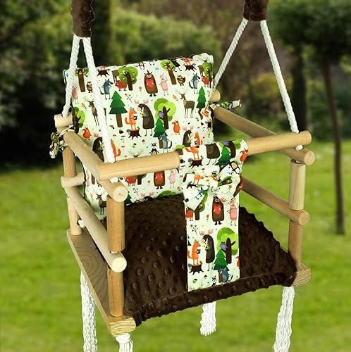 Bluekitty Schaukel Fur Kinder Babyschaukel Kinderschaukel Mit Kissen Schaukel Fur Haus Und Garten Babyschaukel Stoffschaukel Kleinkindschaukel Innenschaukel Verandaschaukel Holzschaukel Amazon De Handmade