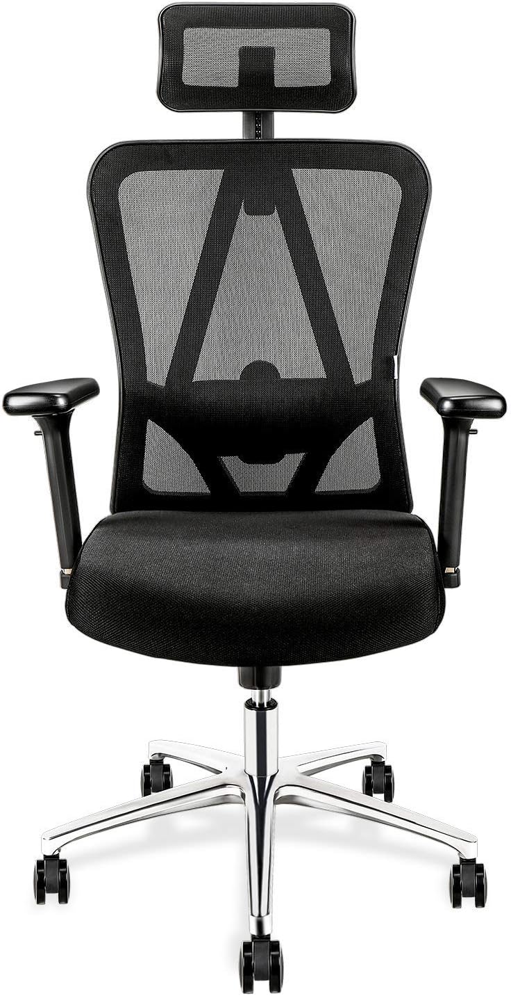 TOPVORK High Back Mesh Office Chair Ergonomic Chair, Desk Chair with Adjustable Headrest/Armrest and Lumbar Support, Better Spine Protection for Sedentary People