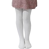 Paralinda Girls' Cotton Tights - Toddler Cable Knit Footed Tights