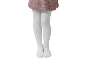 Paralinda Girls' Cotton Tights - Toddler Cable Knit Footed Tights