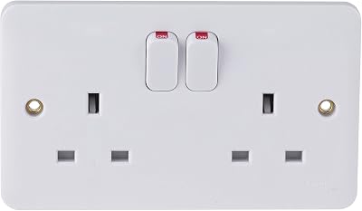 Schneider Electric Lisse 13A 2-Gang SP Switched Plug Socket White Urea