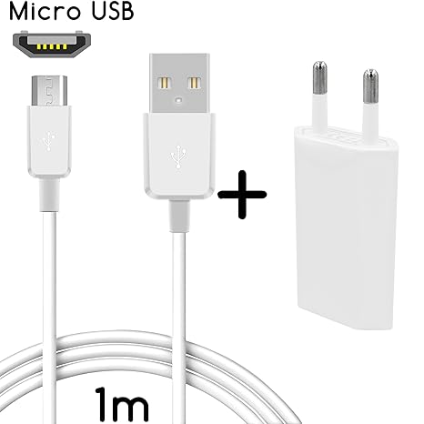 Coverlounge 2in1 Ladeset mit Micro USB Ladekabel [2.1 A] & Slim Netzteil [1.0A] kompatibel für alle Samsung Smartphones mit M