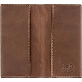 Hide & Drink, Checkbook Cover, Minimalist Organizer for Personal or Business Finances, Bill Holder, Full Grain Leather, Handmade, Single Malt Mahogany