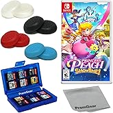 Princess Peach: Showtime! for Nintendo Switch (US Version), with PremGear Thumb Grips (8 pack - Black, Blue, Red & Clear), 24 Slot Game Card Holder & Cleaning Cloth