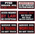 Lightbird 6 PC Service Dog Patches Set - Do Not Pet, In Training, Working Embroidered Hook & Loop Morale Patches