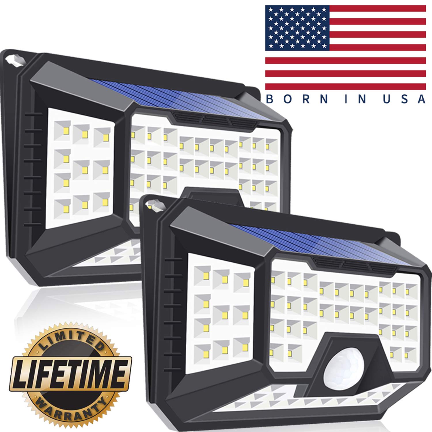 2-PACK Lamparas Luz Solar Luces Solares Para Exteriores Inalambricas 66