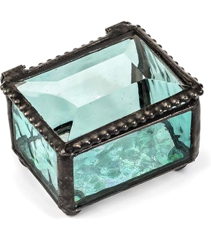Monogrammed Jewelry Box Decorative Vanity Display Case Storage Organizer Keepsake Personalized Gift For Her Vintage Decor J Devlin Box 837 EB251 (Blue