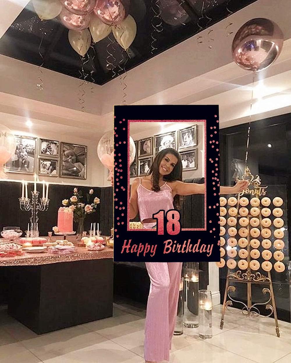 JeVenis 18 Birthday Party Photo Booth Props 18 Birthday Photo Frame 18th Birthday Decoration 18th Birthday Party Favors - Image 4