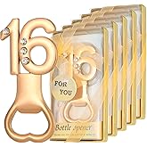 Winocbxt 24 Pieces/Packs 16 Bottle Openers for Sweet16th Birthday Party Favors Wedding Anniversary Gidts Decorations or Souvenirs for Guests with Gift Boxes Party Giveaways for Adults (16)