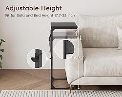 Vagusicc C Shaped End Table with Charging