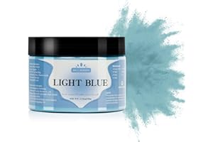 Yipoyilo Mica Powder - 100g Mica Powder for Epoxy Resin - Metallic Color Pigment for Resin, Soap, Bath Bombs, Eye Shadow, Nails, DIY Crafting Projects etc. (Light Blue)