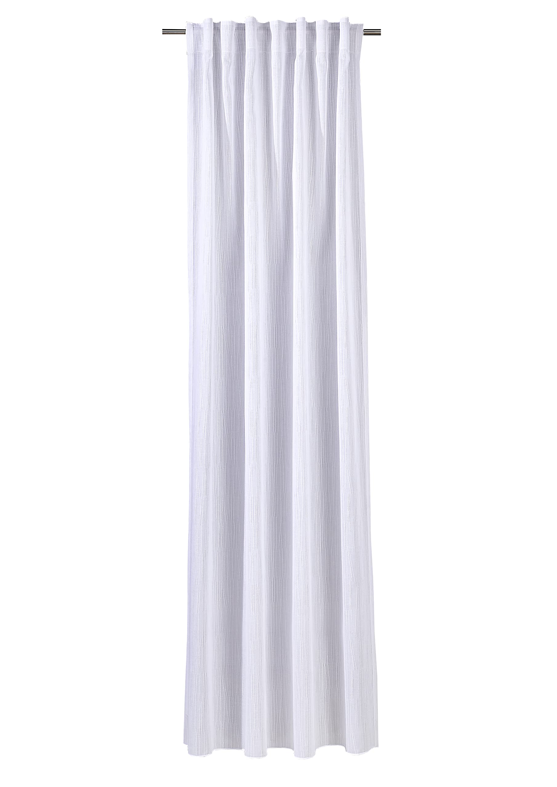 Verdi Bea Tab-Top Curtain 140 x 245 cm White Longitudinal Structure