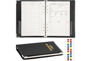 MOOROVGI Moogovgi Hair Stylist Client Profile Book,Client Record Refillable Notebook Binder with Client Profile Cards (80 Sheets Client Record Cards)