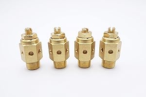 IVLPHA Pneumatic Air Muffler, Sintered Bronze Brass Exhaust Muffling Throttle Muffler Filter 1/8" Male NPT Pneumatic Silencer Air Flow Exhaust Speed Control Muffler (Pack of 4)