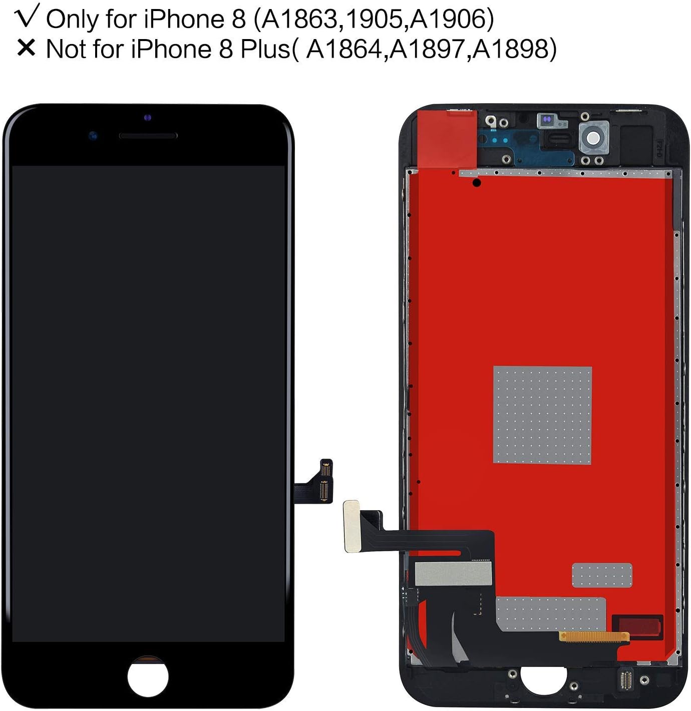 BeeFix Fit iPhone 8 Screen Replacement Black (4.7 Inch) 3D Touch LCD Screen Digitizer Replacement Display Assembly Repair Kits with Waterproof Adhesive,Tempered Glass,Tools and Instruction: Electronics