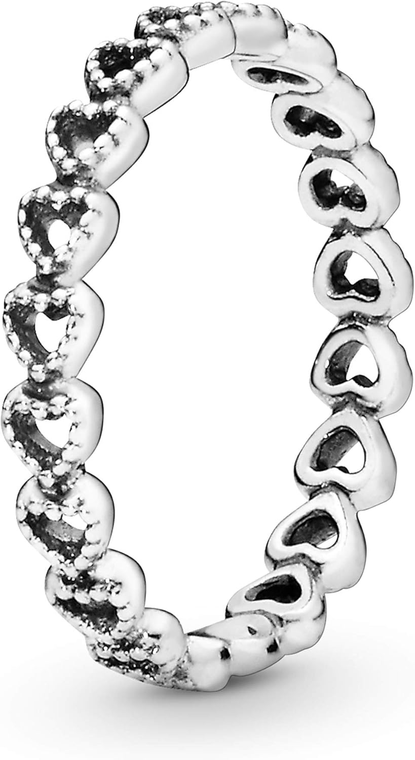 Pandora Jewelry Band of Hearts Sterling Silver Ring: Jewelry
