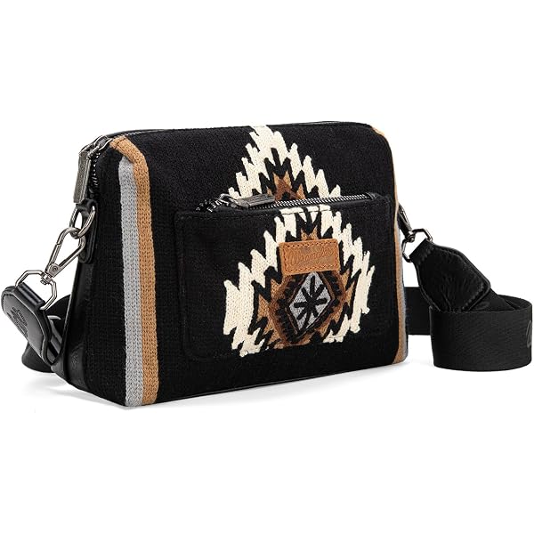 Kinara Southwestern Woven Crossbody Bag - Native American Design With Beautiful Patterns, Adjustable Strap & Multiple Pockets