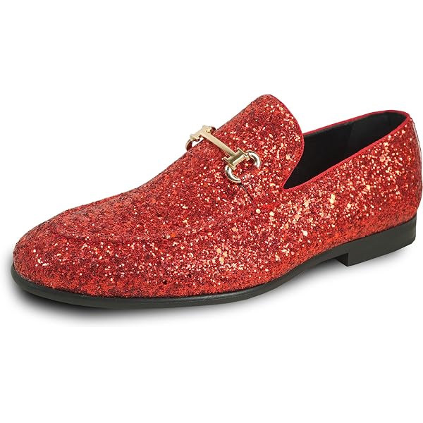 Amazon.com | Mens Vintage Glitter Dress Loafers Slip On  display picture 3