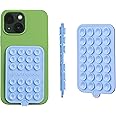 OCTOBUDDY - Silicone Double-Sided Suction Phone Case Detachable Mount - Hands-Free, Strong Grip Holder for Selfies & Videos - iPhone & Android Compatible - 2.5″ x 3.75″, Baby Blue Jay
