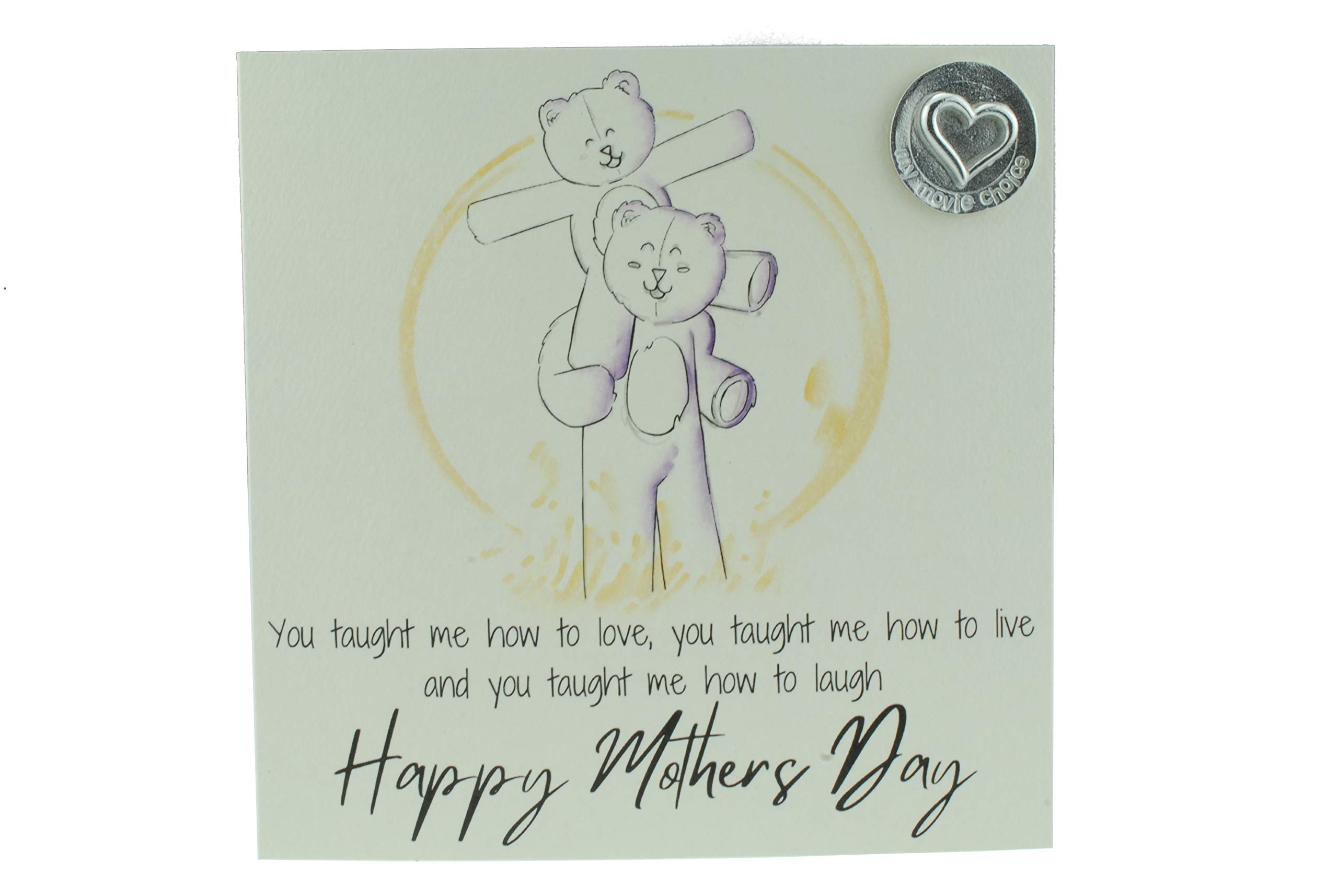 Mothers Day Card with Cute Bear on Shoulders – Comes with ‘My Movie Choice’ Gift Token (gc-mumshouldersmmc)