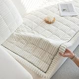 GKXLH Thick Corduroy Sofa Cover 2-4 Seater White 90x180cm Non-Slip view 7