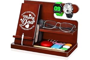 WILLUCK Fathers Day Dad Gifts Ideas - Gifts for Dad, Father's Day Present from Daughter Wife Kids - Dad Birthday Gift, Christmas Father Gifts for Dad, Bonus Dad, Step Dad, Men - Wood Phone Docking Station