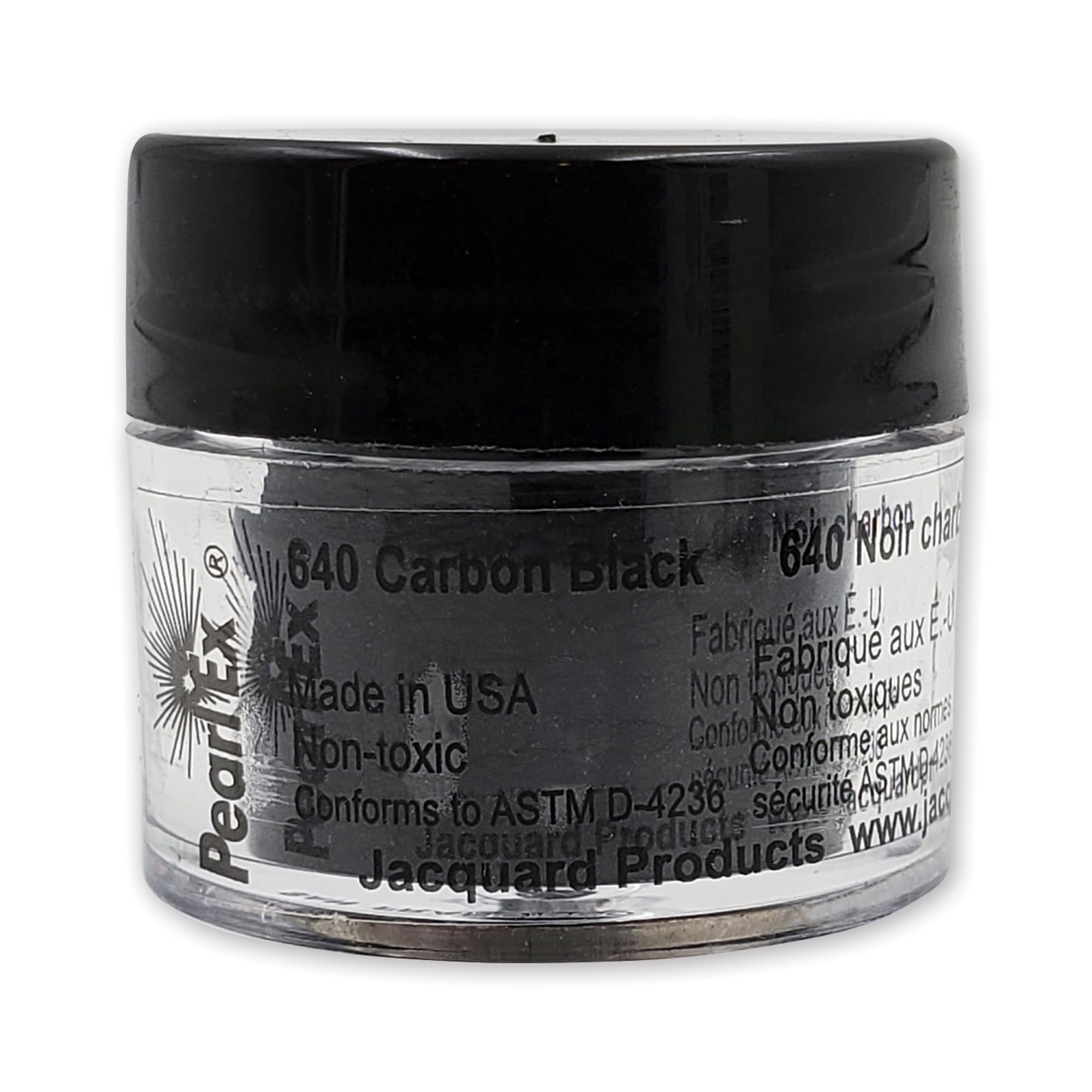 Jacquard Pearl Ex Pigment Powder 3 Grams Carbon Black - Loose Mica Powder for Epoxy Resin, Watercolors, Calligraphy Ink & Clay - Epoxy Pigment Powder - Epoxy Resin Color